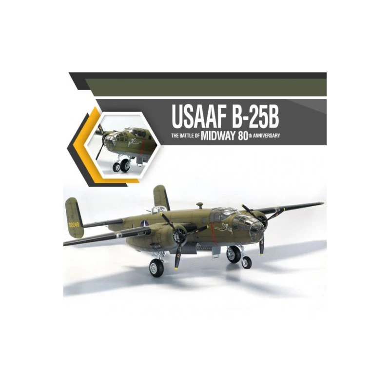 Academy Maquette D'avion En Plastique USAAF B-25B 80ème Anniversaire De La Bataille De Midway 3 Academy Maquette D'avion En Plastique USAAF B-25B 80ème Anniversaire De La Bataille De Midway