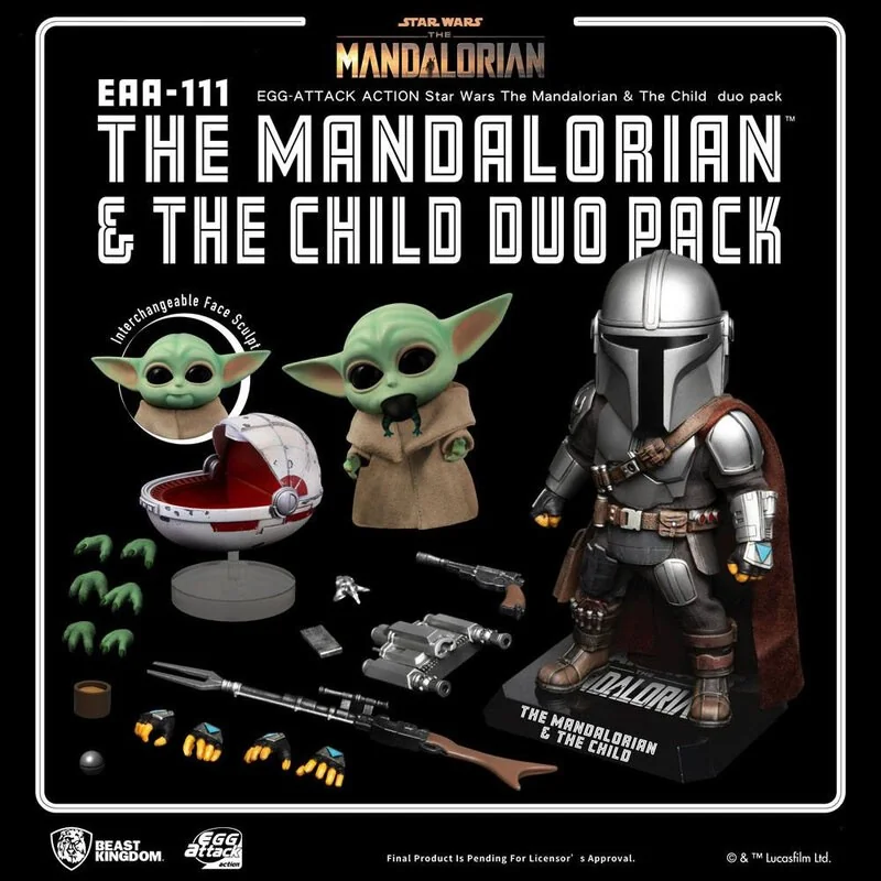 Star Wars The Mandalorian Figurines Egg Attack Action The Mandalorian & The Child 7 - 17 Cm 6 Star Wars The Mandalorian Figurines Egg Attack Action The Mandalorian & The Child 7 - 17 Cm – Image 4