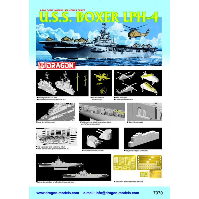 Dragon Maquette Bateau 1/700 USS Boxer LPH-4 4 Dragon Maquette Bateau 1/700 USS Boxer LPH-4 – Image 2