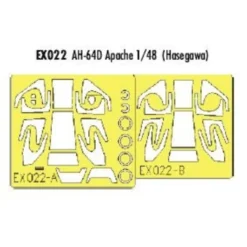 Eduard Boeing AH 64D Apache (pour Maquettes Hasegawa) (fait à Partir De Bande Jaune De Kabuki Japonais)