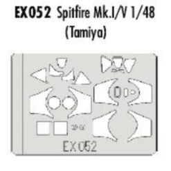 Eduard Verrière De Supermarine Spitfire Mk.I/V Et Roues (pour Maquettes Tamiya) (fait à Partir De Bande Jaune De Kabuki Japonais)