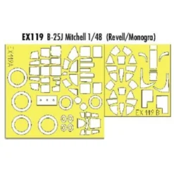 Eduard North American B-25J Mitchell (pour Maquettes Monogram Et Revell) (fait à Partir De Bande Jaune De Kabuki Japonais)