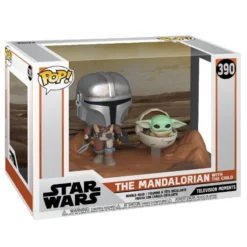 FUNKO Figurines Pop The Mandalorian Pack 2 POP Moment! Vinyl Figurines Mandalorian & Child 9 Cm