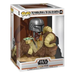 FUNKO Star Wars The Mandalorian POP! Deluxe Vinyl Figurine The Mandalorian On Wantha With Child In Bag