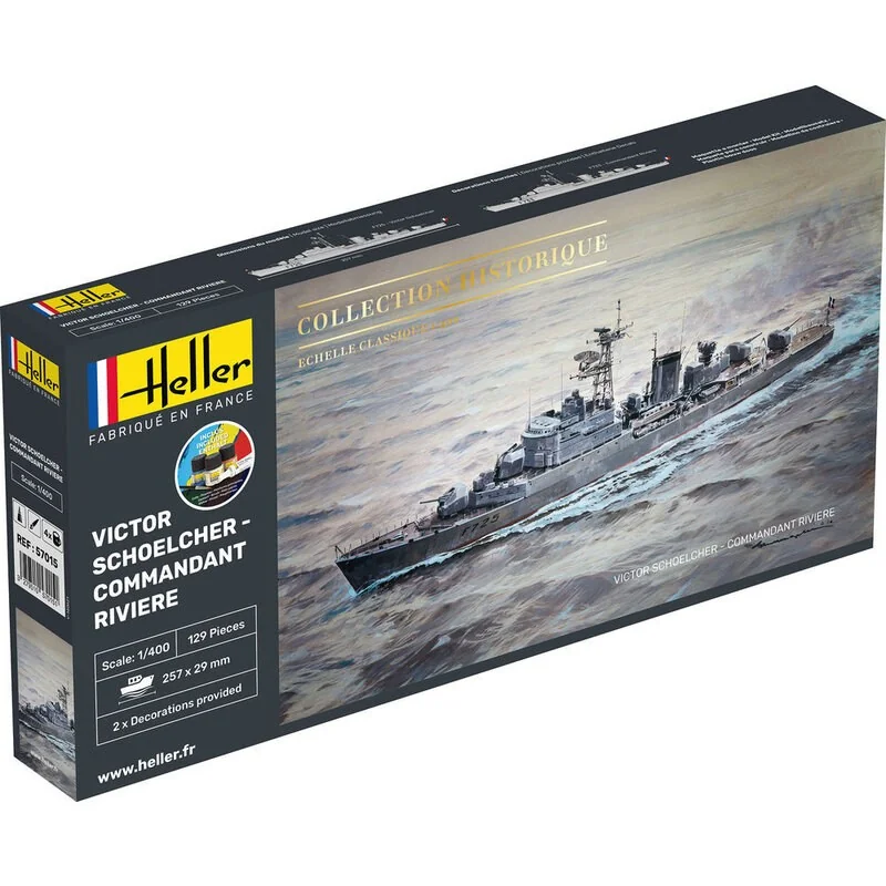 Heller Maquette Bateau STARTER KIT (Kit De Démarrage) VICTOR SCHOELCHER - COMMANDANT RIVIERE 3 Heller Maquette Bateau STARTER KIT (Kit De Démarrage) VICTOR SCHOELCHER - COMMANDANT RIVIERE