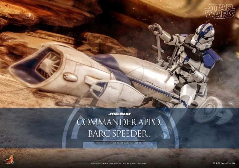 Hot Toys Figurine Articulée Star Wars The Clone Wars Figurine 1/6 Commander Appo & BARC Speeder 30 Cm 4 Hot Toys Figurine Articulée Star Wars The Clone Wars Figurine 1/6 Commander Appo & BARC Speeder 30 Cm – Image 2