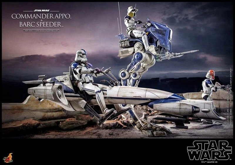 Hot Toys Figurine Articulée Star Wars The Clone Wars Figurine 1/6 Commander Appo & BARC Speeder 30 Cm 8 Hot Toys Figurine Articulée Star Wars The Clone Wars Figurine 1/6 Commander Appo & BARC Speeder 30 Cm – Image 6