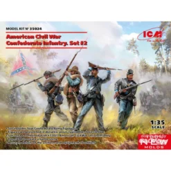 ICM Maquette American Civil War Confederate Infantry.Set 2 (100% Nouveaux Moules)