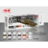 Kit De Peinture Acrylique Pour Hélicoptère D'attaque Américain ICM Bell AH-1G Cobra (conçu Pour être Utilisé Avec Les Kits ICM) -Modèles Jouets Magasin icm icm3001 kit de peinture acrylique pour helicoptere d attaque ameri