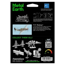 Metal Earth Maquette Avion Aviation: MUSTANG P-51 8.92x9.41x2.97cm -Modèles Jouets Magasin metal earth 5061003 aviation mustang p 51 8 92x9 41x2 97cm 4