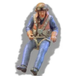 Figurine Pilote De La RAF De La 2ème GM Assis Dans L'avion