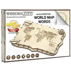 WOODEN CITY Maquette Carte Du Monde Expédition Série De Mots -Modèles Jouets Magasin wooden city wm508 carte du monde expedition serie de mots 6